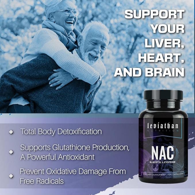 NAC Supplement N-Acetyl Cysteine for Lung, Liver, Immune Support - Potent Antioxidant Support to Boost Glutathione Levels 600mg, 120 Capsules
