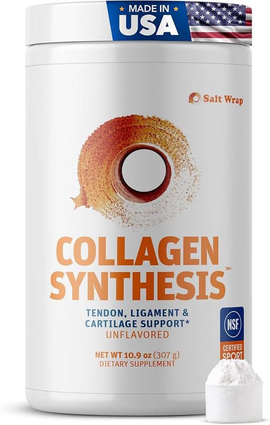 SaltWrap Collagen Synthesis Powder - Collagen Peptides for Joint Recovery with Fortigel & Tendoforte, Collagen for Women, Collagen for Men, Collagen Protein, Supports Tendons, Ligaments, NSF Certified