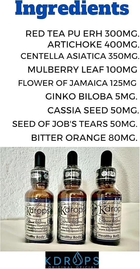 Potent Fat Burner Drops - 3-Month Supply (Pack of 3) - Natural Weight Loss, gotas para bajar de peso, KDROPS