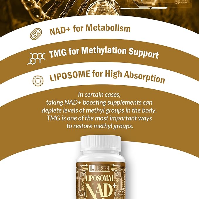 NAD Supplement 1500MG, Liposomal NAD+ Supplement with TMG, 98%+ Absorption, Pure NAD Plus, Non-GMO Aging Defense, Cellular Energy, Heart & Brain Function, Longevity, 240 Softgels