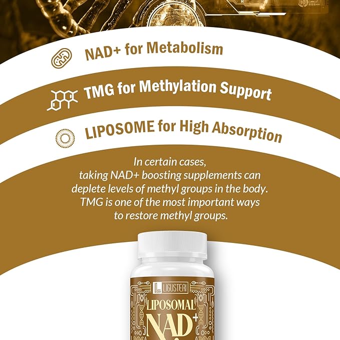 NAD Supplement 1500MG, Liposomal NAD+ Supplement with TMG, 98%+ Absorption, Pure NAD Plus, Non-GMO Aging Defense, Cellular Energy, Heart & Brain Function, Longevity, 120 Softgels