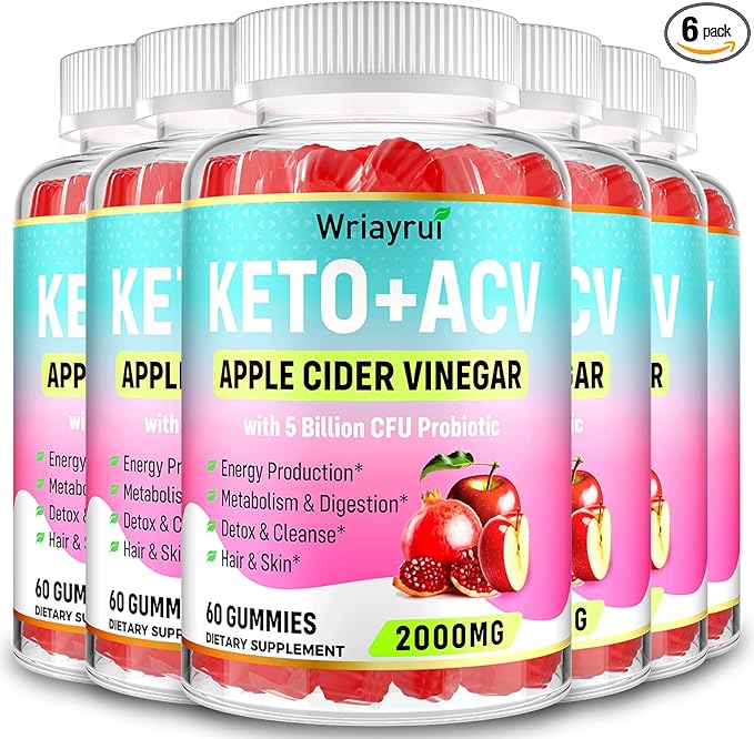 Apple Cider Vinegar Gummies, Keto ACV Gummies 2000mg, Formulated with Green Tea Extract, Probiotics & B12, ACV Gummies for Metabolism, Digestion, 360 Gummies