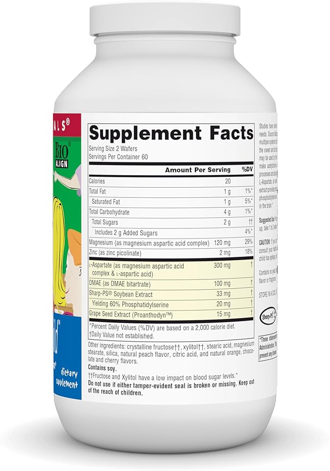 Source Naturals Attentive Child Chewable Wafers for Brain Metabolism Support - 120 Fruit Wafers