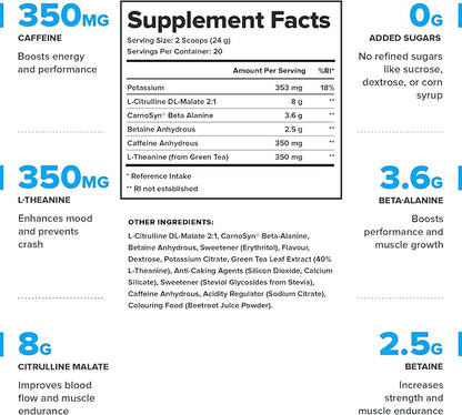 LEGION Pulse Pre Workout Supplement - All Natural Nitric Oxide Preworkout Drink to Boost Energy, Creatine Free, Naturally Sweetened, Beta Alanine, Citrulline, Alpha GPC (Fruit Punch)