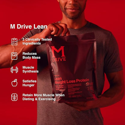 Mdrive Lean for Men, Protein Powder for Supporting and Preserving Lean Muscle Mass, Morosil Sicilian Blood Orange Extract, Chromax, Whey Protein, Blood Orange Chocolate Flavor, 30 Servings, 30oz