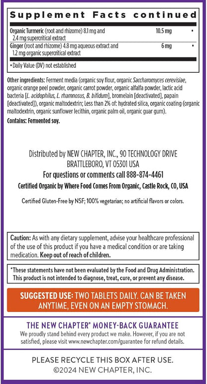 New Chapter Men's Multivitamin Advanced Formula for Stress, Brain, Immune, Heart & Energy Support, Higher Levels of Whole-Food Fermented Essential Nutrients for Men + Selenium + B Vitamins, 72 ct