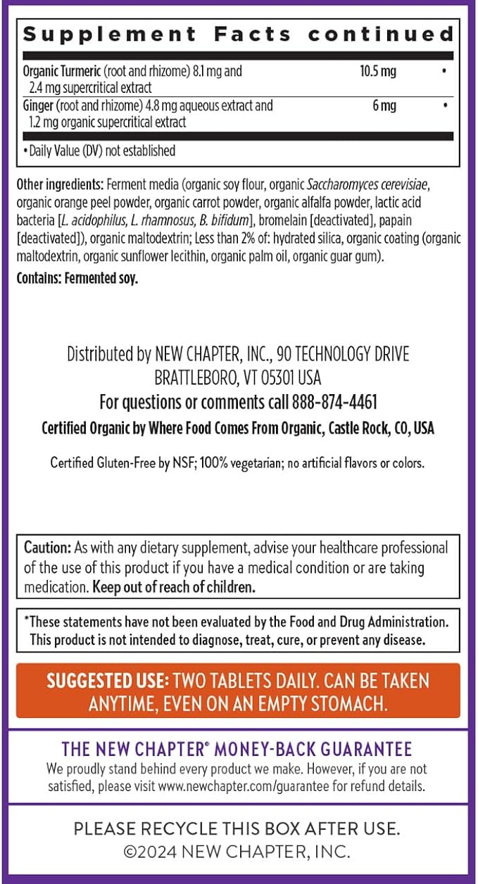 New Chapter Men's Multivitamin Advanced Formula for Stress, Brain, Immune, Heart & Energy Support, Higher Levels of Whole-Food Fermented Essential Nutrients for Men + Selenium + B Vitamins, 120 ct
