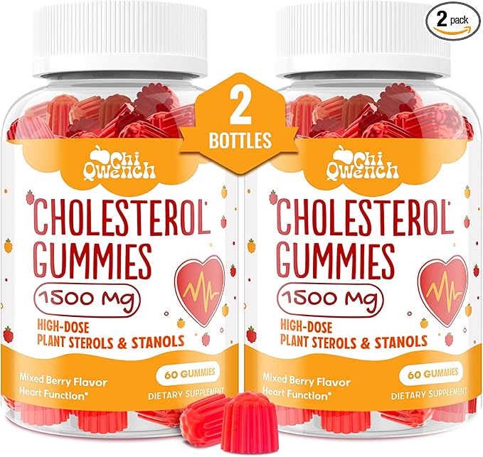 Cholesterol Supplements with 1500 Mg Plant Sterols & Stanols, Cholesterol Support Gummies, Cholesterol Complex Gummies, Maintains Normal Levels, Mixed Berry Flavor, 120 Count