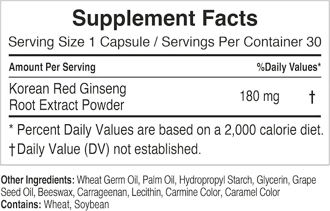 CheongKwanJang Korean Red Ginseng Extract Capsules Plus | All-in-1 Focus Pills for Men & Women | Natural Energy Supplements,Circulation, Immune Support, Brain Booster | 30 Capsules