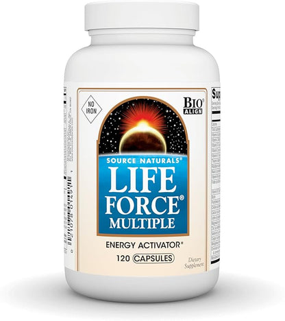 Source Naturals Life Force Multiple Iron Free Daily Multivitamin High Potency Essential Vitamins, Minerals, Antioxidants & Nutrients - Energy & Immune Boost* - 120 Capsules