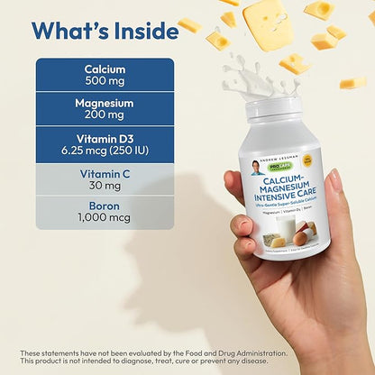 Andrew Lessman Calcium Magnesium Intensive Care 250 Capsules – Bone and Skeleton Health Essentials. Easy to Swallow Capsules with Super Soluble Fine Powder. Gentle to Even The Most Sensitive Stomachs