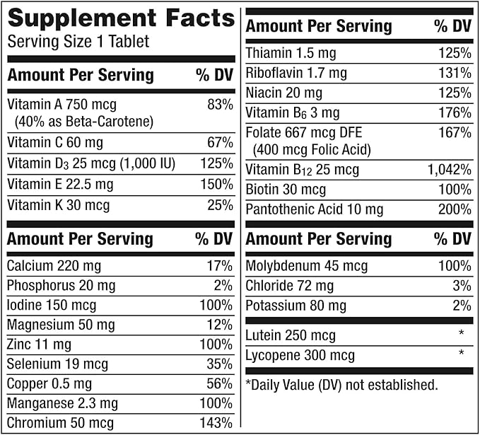 Centrums Silver Adults 50+ Multivitamin, 325 Tablets Bundle - Adult Multi & Letter Vitamins Herbals & Dietary Supplements for Body Health