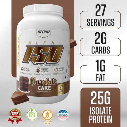 ISO, Low Carb 100% Whey Protein Isolate Powder, 25 Grams Per Serving, Helps Support Muscle Growth, Low Sugar and Gluten Free (Chocolate Cake, 2 lb)