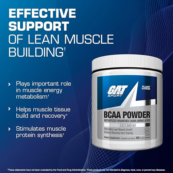 GAT Sport BCAA Powder Nutritional Supplement, 266.5 Gram