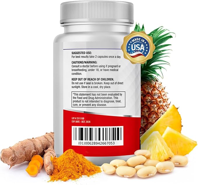 Spike Protein Detox | Nattokinase 3000Fu, Bromelain 500mg, Curcumin 1000mg | 60 Capsules - 30-Day Supply | Promotes Natural Balance | Spike Support Formula | Unflavored