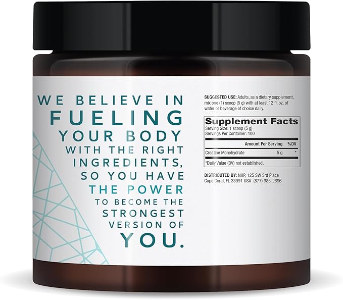 Dr. Mercola Pure Power Creatine Monohydrate, Unflavored, 17.6 oz (500 g), 100 Servings (1 Jar), 5g Per Serving, Non-GMO, NSF Certified for Sport