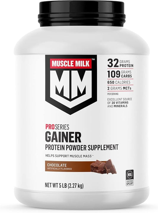 Muscle Milk Gainer Protein Powder, Chocolate, 32g Protein, 5 Pound