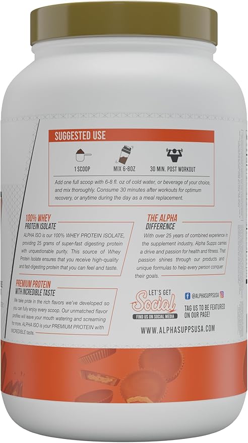 ISO, Low Carb 100% Whey Protein Isolate Powder, 25 Grams Per Serving, Helps Support Muscle Growth, Low Sugar and Gluten Free (Chocolate Peanut Butter, 2 lb)