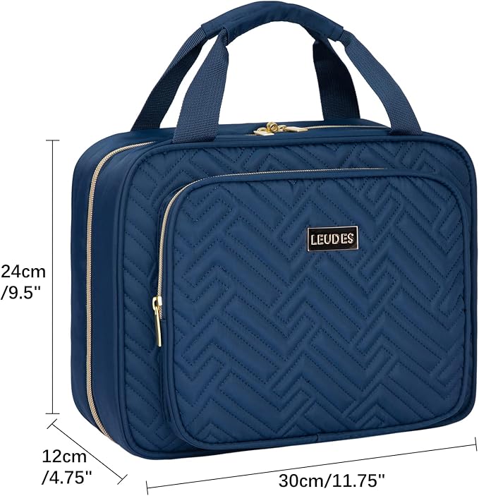 Leudes Travel Pill Bottle Organizer,Medicine Organizer and Storage,Home Medication Bag, Cases,Carrier for Pills,Vitamin,Fish Oil,Supplements for Women and Men (Large, Blue)