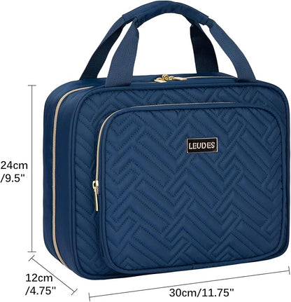 Leudes Travel Pill Bottle Organizer,Medicine Organizer and Storage,Home Medication Bag, Cases,Carrier for Pills,Vitamin,Fish Oil,Supplements for Women and Men (Large, Blue)