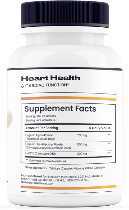 Nature's Pure Blend - COQ10 Plus: COQ10 Nutritional Supplements - Heart Health - Blood Pressure Support - Energy - Antioxidant - Circulation, Immune Support