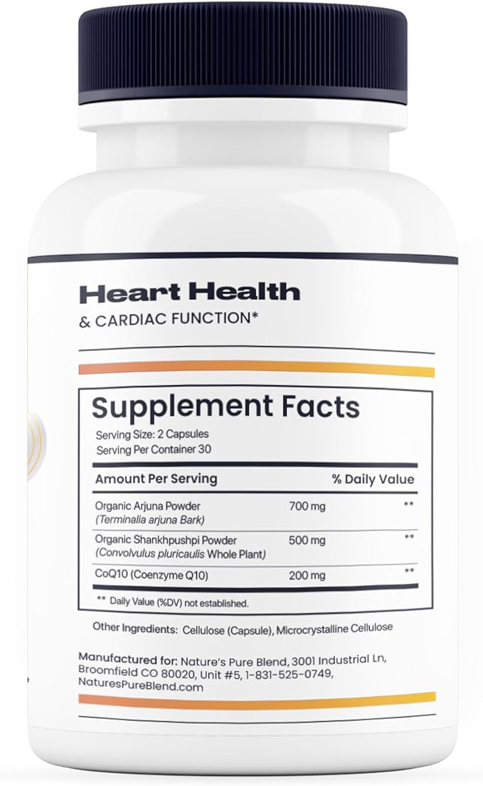 Nature's Pure Blend - COQ10 Plus: COQ10 Nutritional Supplements - Heart Health - Blood Pressure Support - Energy - Antioxidant - Circulation, Immune Support