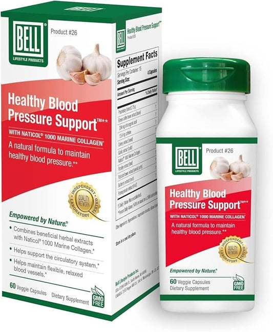 Bell Healthy Blood Pressure Support™ Unique Blend - Natural Blend of Green Coffee Bean Extract, Garlic & Celery Seed Extract Supplements- 60 Capsules, Vegan, Non-GMO