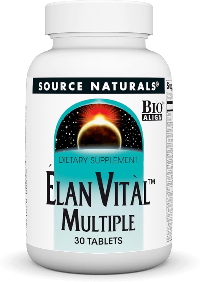 Source Naturals Elan Vital Multiple, Supports Brain, Heart, Liver, Immune, Energy Boost* - 30 Tablets