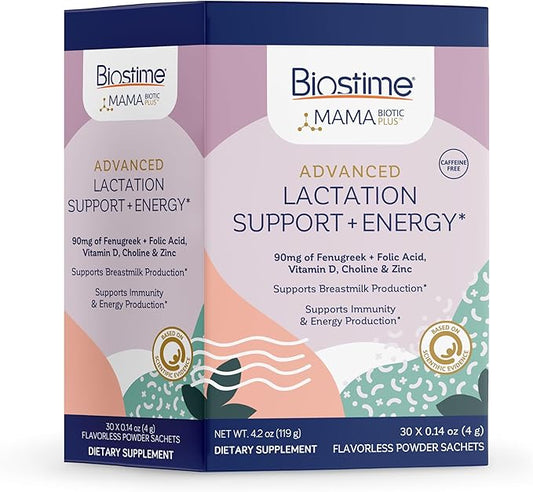 Biostime Mamabiotic Fenugreek Lactation Supplement + Energy Vitamin Complex | Lactation & Breastfeeding Support Multivitamin | Vitamins B, Zinc, FOS Prebiotic | 30 Satchets