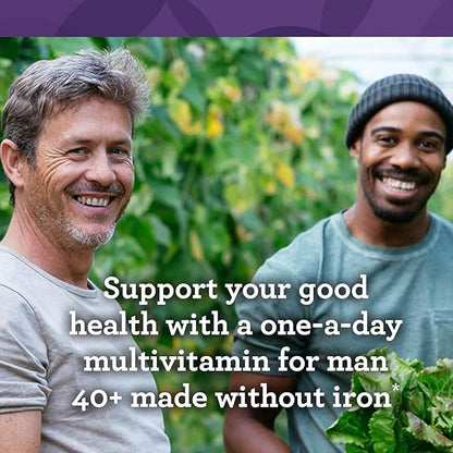 INNATE Response Formulas Men Over 40 One Daily Iron Free - Daily Multivitamin For Men 40+ - Iron-Free - With B Vitamins - Vegetarian, Non-GMO - Made Without 9 Food Allergens - 60 Count (60 Servings)