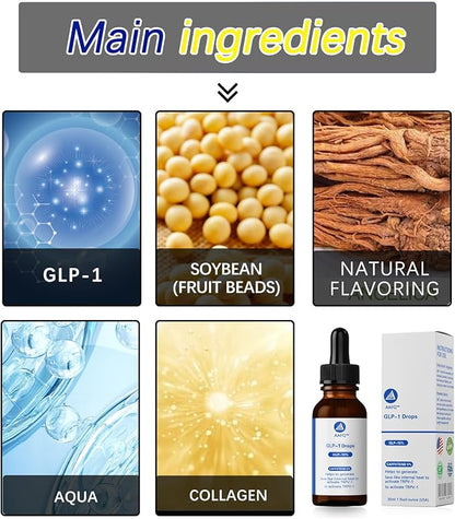 GLP-1 Supplement Drops for Men and Women, 1 Fl Oz
