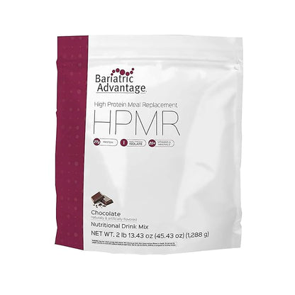 Bariatric Advantage High Protein Meal Replacement Drink Mix, Protein Powder Whey Isolate for Gastric Bypass and Sleeve Gastrectomy Patients, 27g Protein, Lactose Free - Chocolate - 28 Servings