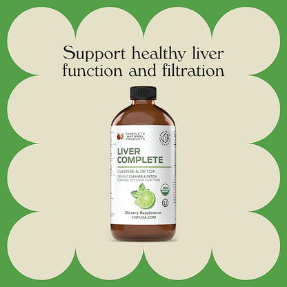 Liver Complete 8oz Organic Liquid Concentrate - Liver Cleanse & Digestive Bitters Vinegar Supplement