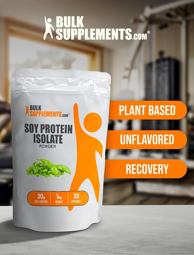 BulkSupplements.com Soy Protein Isolate Powder - Vegan Protein Powder, Soy Protein Powder - Unflavored Protein Powder, Gluten Free, 30g per Serving, 5kg (11 lbs) (Pack of 5)