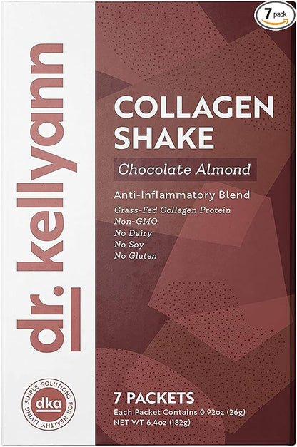 Dr. Kellyann Keto Chocolate Almond Shakes (7 Servings) – Grass-Fed Collagen Protein, Keto & Paleo-Friendly, Gluten-Free