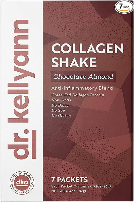 Dr. Kellyann Keto Chocolate Almond Shakes (7 Servings) – Grass-Fed Collagen Protein, Keto & Paleo-Friendly, Gluten-Free