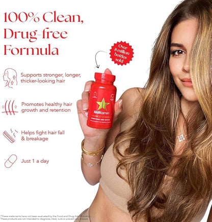 HAIRtamin Advanced Hair Vitamins for Women & Men | All Natural Vegan 5000 Mcg Biotin Capsules Hair Vitamin Supplement | Hair Skin and Nail Vitamins to Promote Hair Growth & Thickness (3 -Pack)