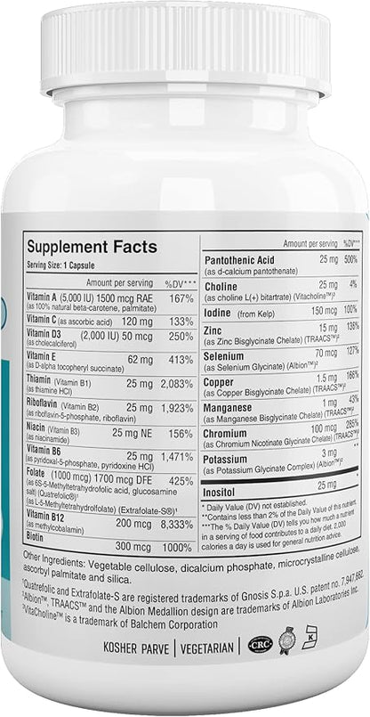Nutri Supreme Ultimate Multivitamin for Men and Women, with Over 20 Vitamins and Minerals, Daily Nutritional Supplement for Immune Support, Kosher, Vegetarian 90 Day Supply
