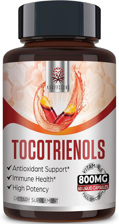 Tocotrienol Supplement Full Spectrum, Cutting-edge Fusion Technology, Tocotrienol Vitamin E-Tocotrienols 800mg,Powerful Antioxidant,Cardiovascular,Highest Absorption Rate - 60 Liquid-Filled Capsules