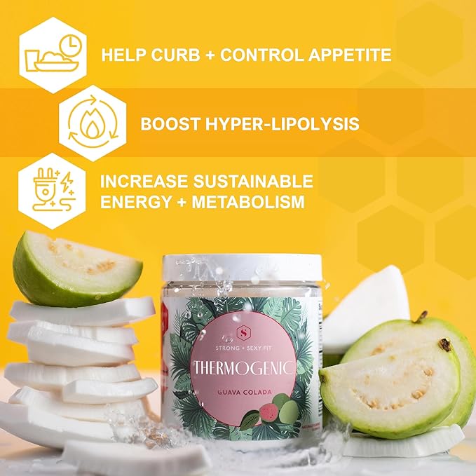 Strong + Sexy Fit, Weight and Diet Support Health Supplement, Workout Drink Powder for Natural Energy, Appetite Control, and Metabolism Support, Supplements for Women, Guava Colada Flavor, 30 SVG