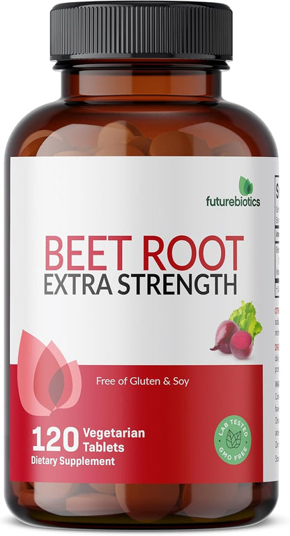 Futurebiotics Beet Root Extra Strength (Equivalent to 2000mg Beet Root per Serving from 500mg 4:1 Extract), Non-GMO, 120 Vegetarian Tablets