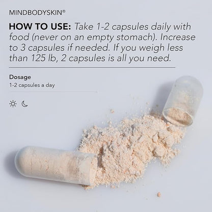 CLEARSTEM - MINDBODYSKIN Hormonal Acne Supplement (5-HTP) - Natural DIM Supplement - Skin Care Vitamins - Hormone Balance, Antioxidants - Vegan, Gluten Free, Cruelty Free - 30 Servings, 90 Capsules