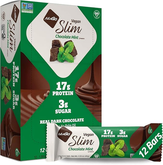 NuGo Slim Chocolate Mint Box, 1.59 OZ (Pack of 12)
