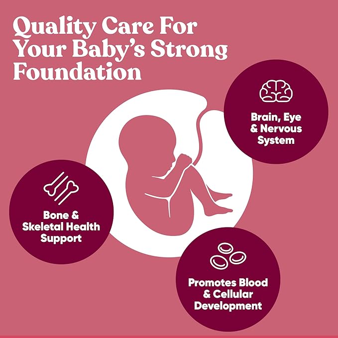 Glow Prenatal Vitamins for Women – 20-in-1 Vital Nutrients for Healthy Pregnancy and Fetal Development – Folic Acid & Vegan DHA For Baby's Growth & A Comfortable Pregnancy – 120 Nourishing Capsules