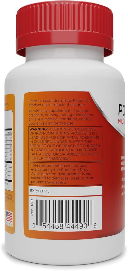 POWERALL Adult Multivitamin for Men and Women, Immunity Support, with Vitamins A, C, D3, E, K1 and B Vitamins, 90 Count
