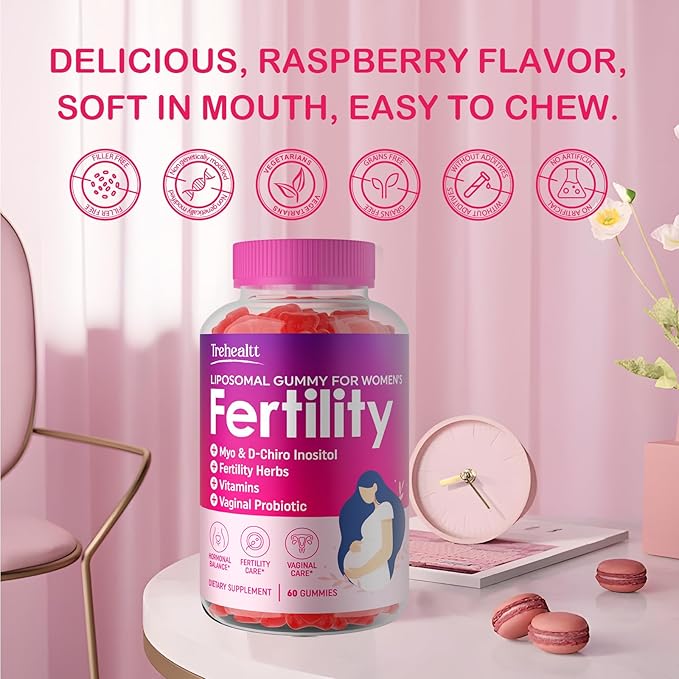Fertility Supplements for Women, Prenatal Vitamins for Women with Myo-Inositol & D-Chiro Inositol, Folate, Herbs, for Hormonal Balance*, Fertility, 360 Prenatal Gummies (Raspberry)