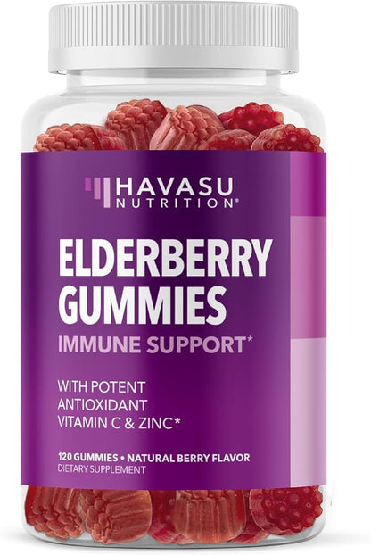 Sambucus Elderberry Gummies for Adults - Immune Support Gummies with Elderberry, Vitamin C and Zinc - Sambucus Elderberry Immune Support with Elderberry Extract - 2 Month Supply Berry-Flavored Gummies