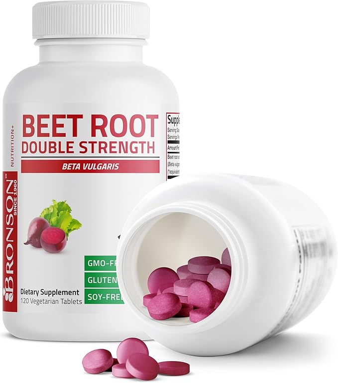 Bronson Beet Root Double Strength 4000mg Equivalent (from 1000 mg of 4:1 Extract), Non-GMO, 120 Vegetarian Tablets