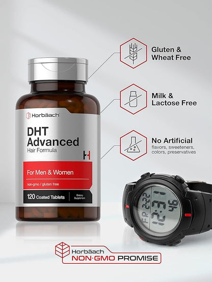 Horbäach - DHT Advanced Hair Formula | 120 Tablets | Non-GMO and Gluten Free Hair Formula Blend with Saw Palmetto, Kudzu, and Fo-Ti