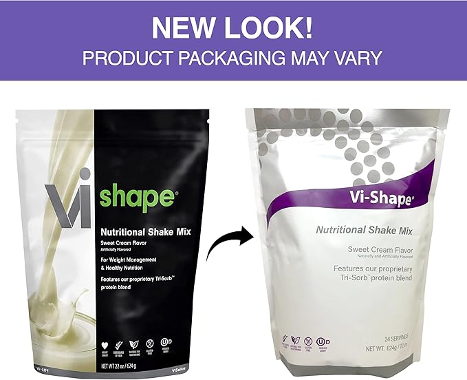 Vi Shape Original Nutritional Shake Mix Sweet Cream Flavor | 22oz (3 Bags, 72 Servings)